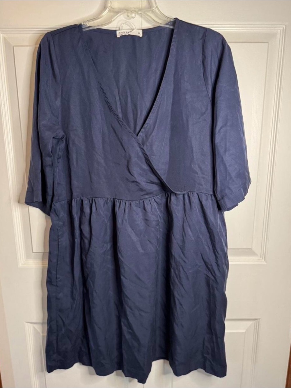 Sorel & Skye Navy Wrap-Front Midi Dress